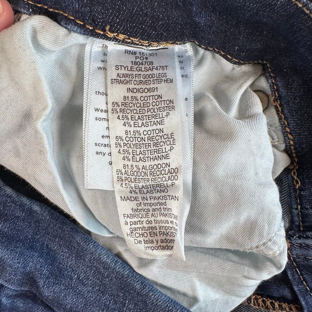 Good American Always Fits Good Legs Straight Ripped Jeans Indigo691 - 14-18 - Picture 7 of 9